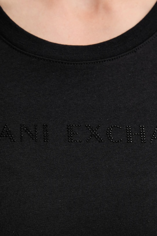 Bavlněné tričko s dlouhým rukávem Armani Exchange 6DYT38.YJDGZ černá
