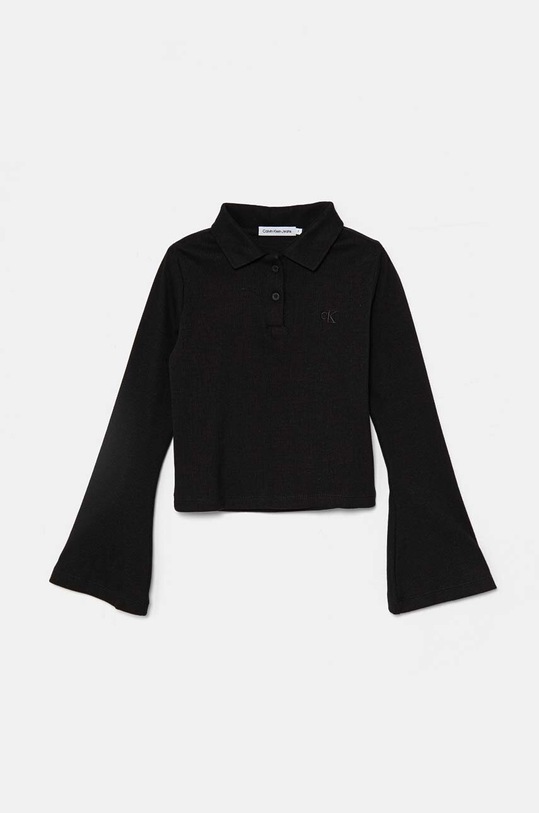 Calvin Klein Jeans longsleeve dziecięcy z elastanem czarny IG0IG02533.9BYH.