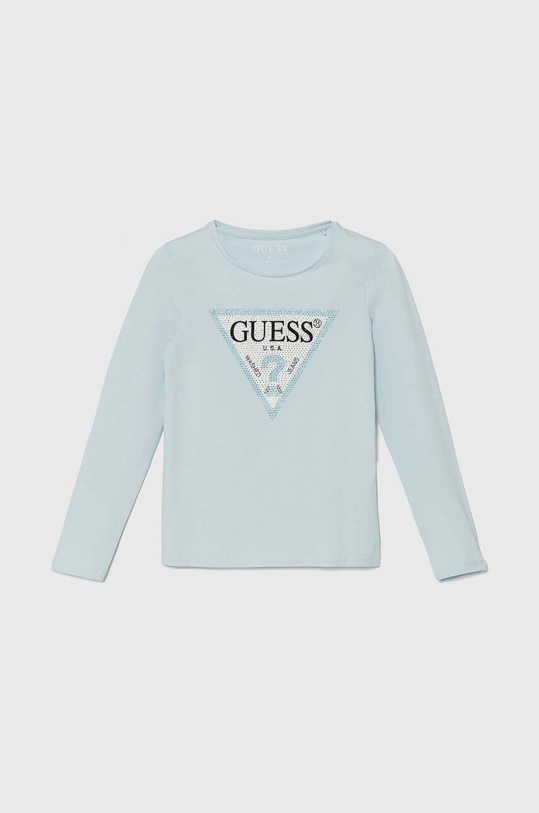 Detské tričko s dlhým rukávom Guess s elastanom modrá J2YI50.K6YW1.9BYH