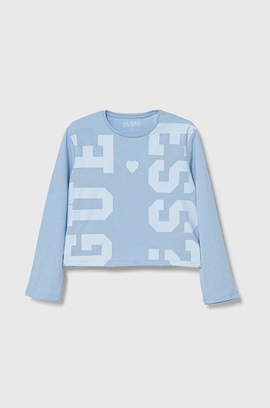 Guess longsleeve bawełniany dziecięcy nadruk niebieski J4YI03.K8HM4.9BYH