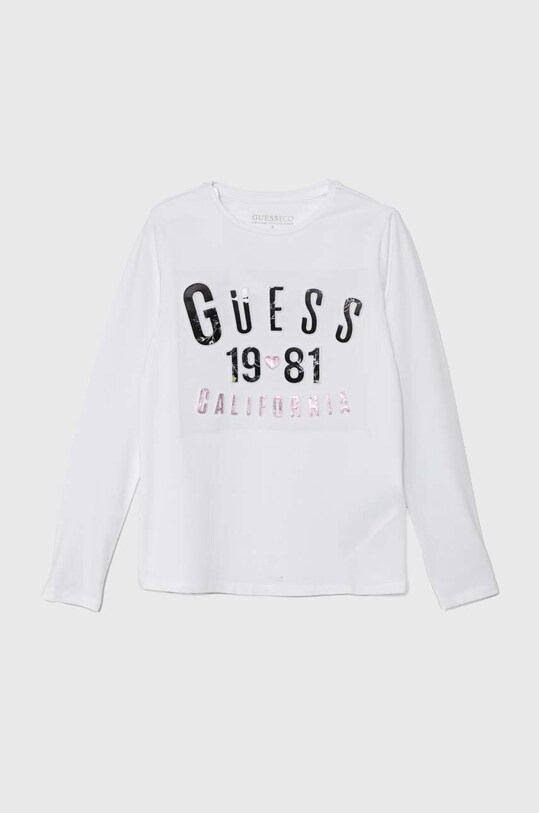 Guess longsleeve copii imprimeu alb J4YI31.K6YW4.9BYH