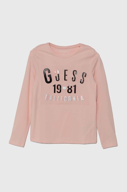 Guess longsleeve dziecięcy aplikacja pomarańczowy J4YI31.K6YW4.9BYH