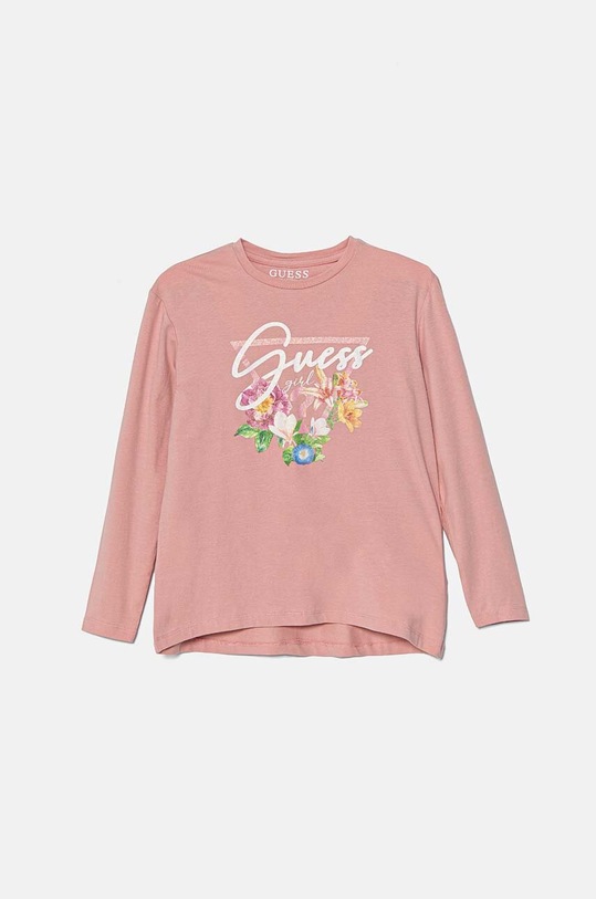 Guess longsleeve dziecięcy z elastanem różowy J4YI38.K6YW4.9BYH
