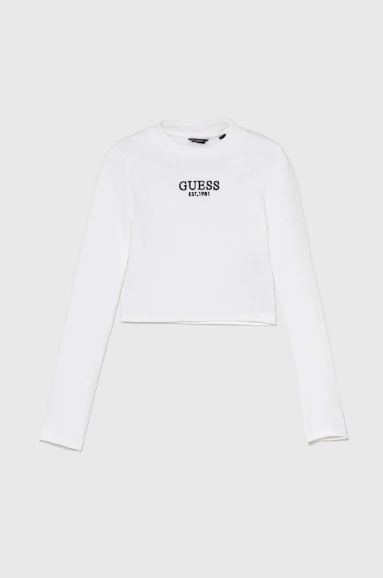 Detské tričko s dlhým rukávom Guess s elastanom biela J4YI49.KBZP4.9BYH