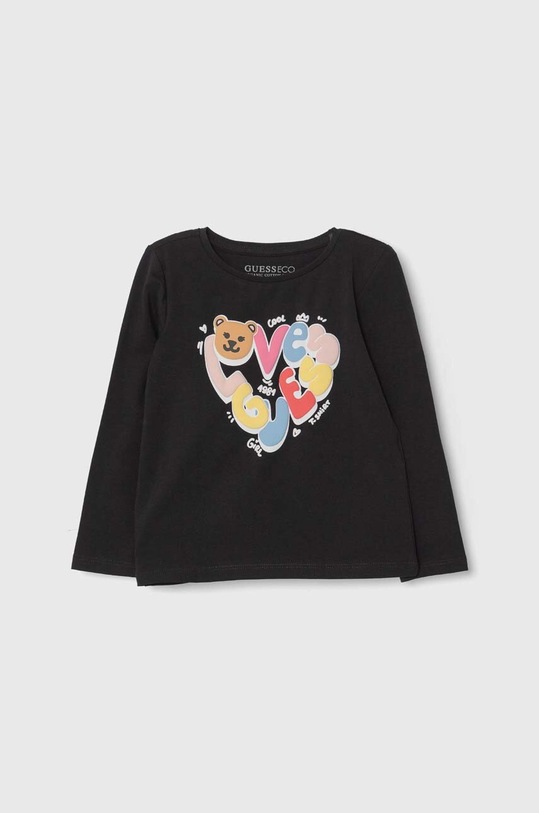 Guess longsleeve dziecięcy z elastanem czarny K4YI03.K6YW4.9BYH