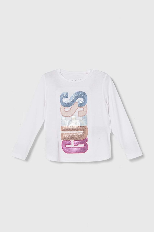 Guess longsleeve dziecięcy aplikacja biały K4YI06.KAPO0.9BYH