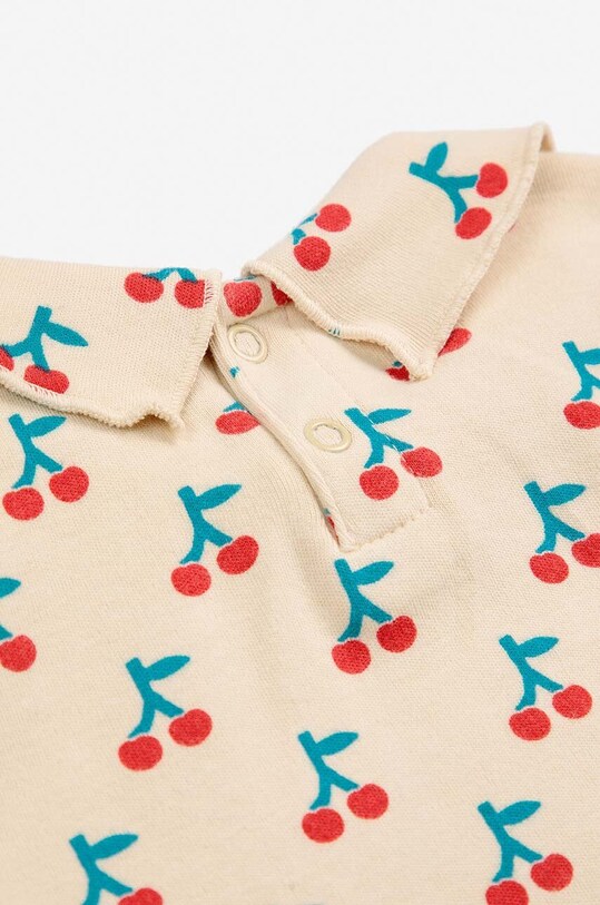 Бавовняний лонгслів для немовлят Bobo Choses Cherry 224AB022 бежевий