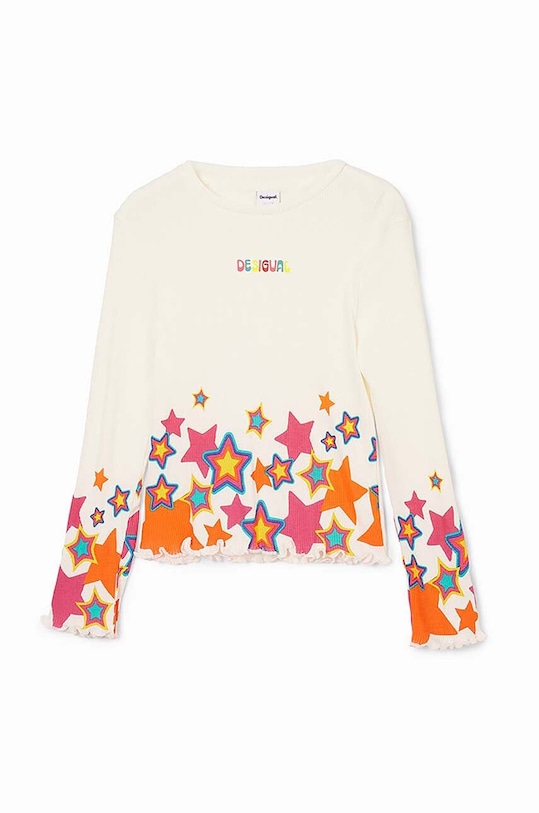 Desigual longsleeve bawełniany dziecięcy 24WGTK20 biały AW24