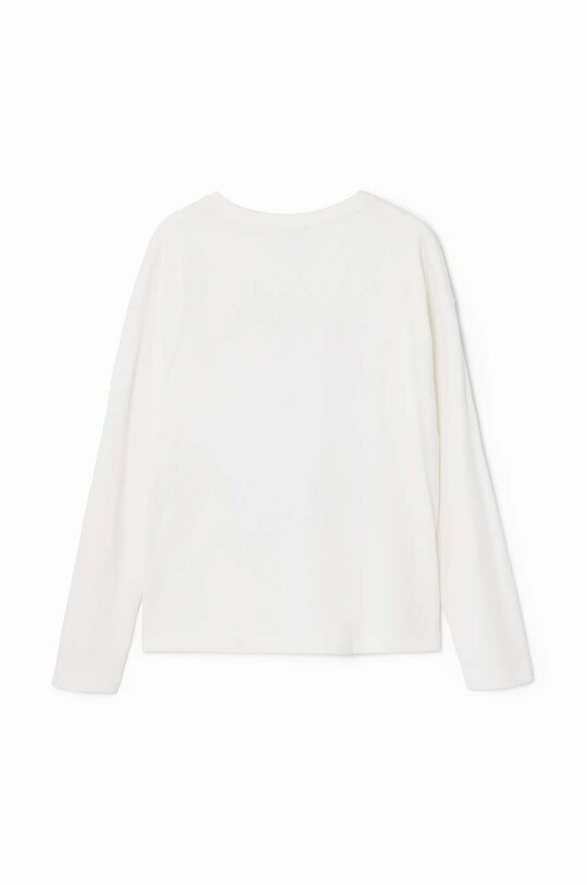 Fete Desigual longsleeve din bumbac pentru copii 24WGTK18 alb