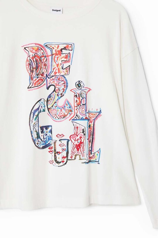 Desigual longsleeve din bumbac pentru copii alb 24WGTK18