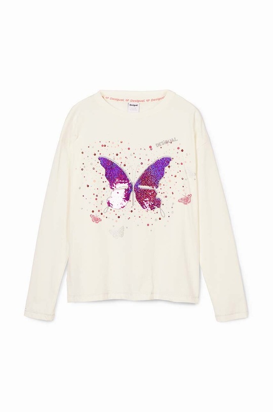 Detská bavlnená košeľa s dlhým rukávom Desigual 24WGTK11 biela AW24