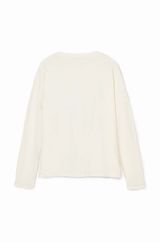 Desigual longsleeve in cotone bambino/a bianco 24WGTK11