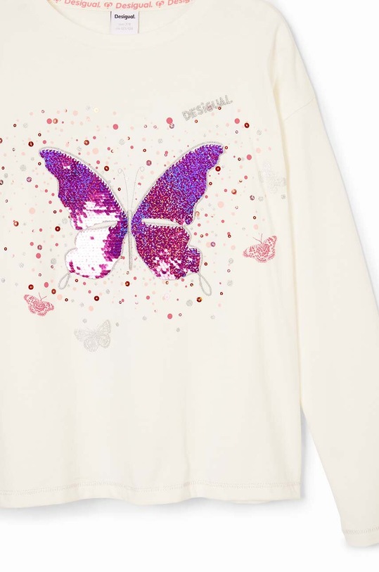 Detská bavlnená košeľa s dlhým rukávom Desigual 24WGTK11 biela