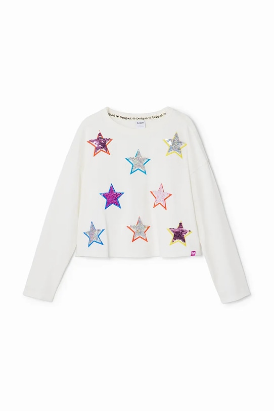 Desigual longsleeve bawełniany dziecięcy 24WGTK03 biały AW24