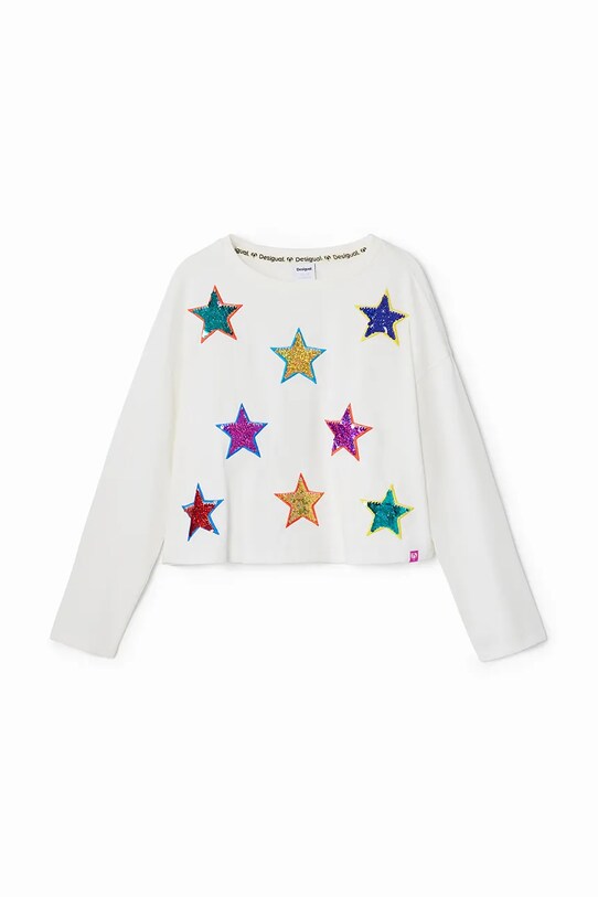 Девочка Хлопковый детский лонгслив Desigual 24WGTK03 белый