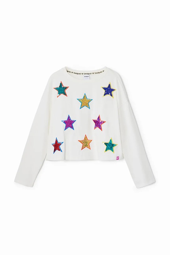 Dziewczynka Desigual longsleeve bawełniany dziecięcy 24WGTK03 biały