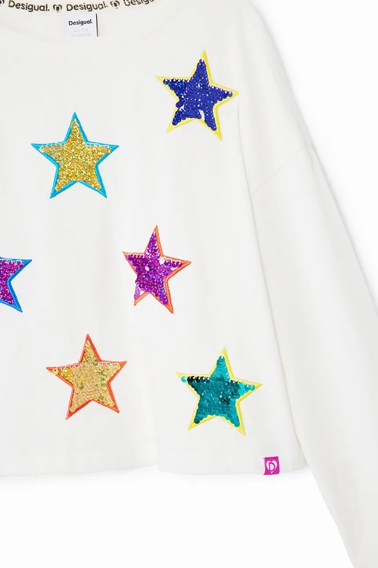 Desigual longsleeve bawełniany dziecięcy 24WGTK03 biały