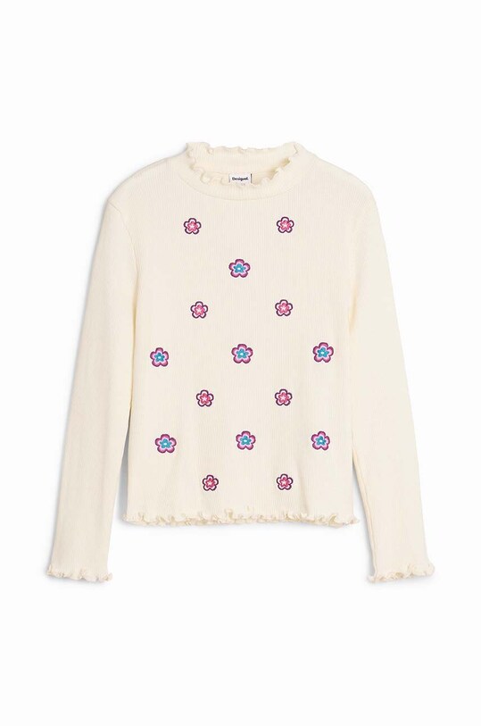 Desigual longsleeve din bumbac pentru copii 24WGTK02 bej AW24