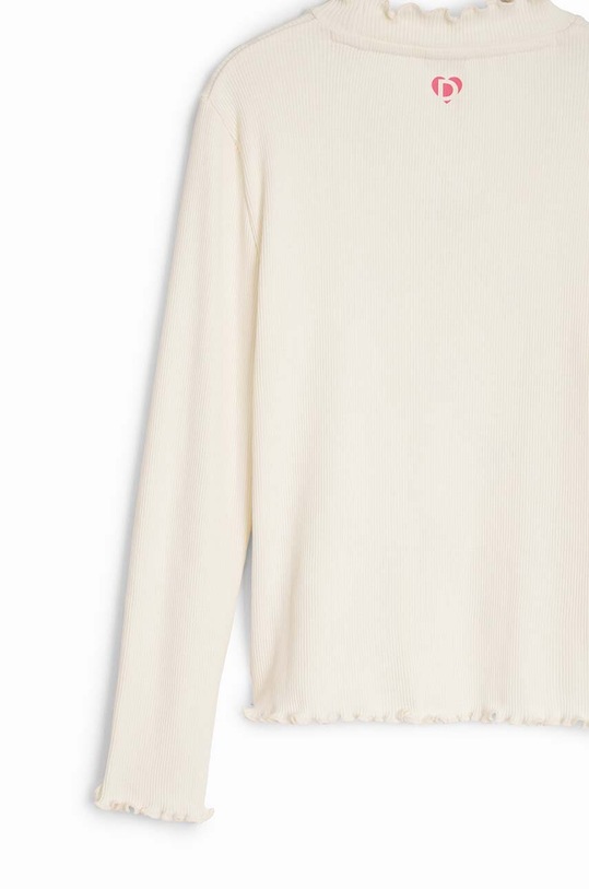 Дитячий бавовняний лонгслів Desigual бежевий 24WGTK02