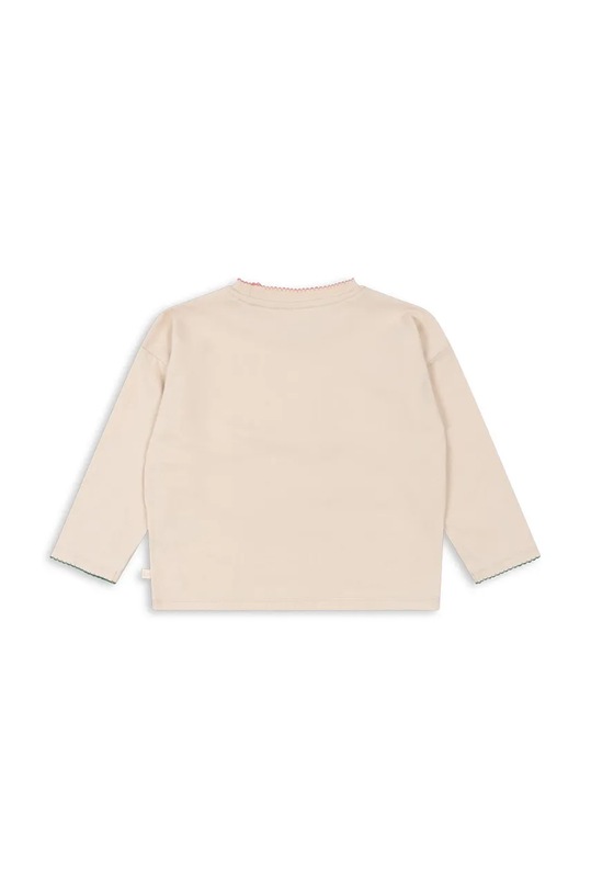 Konges Sløjd longsleeve din bumbac pentru copii LIN LS TEE GOTS KS101559 bej AW24