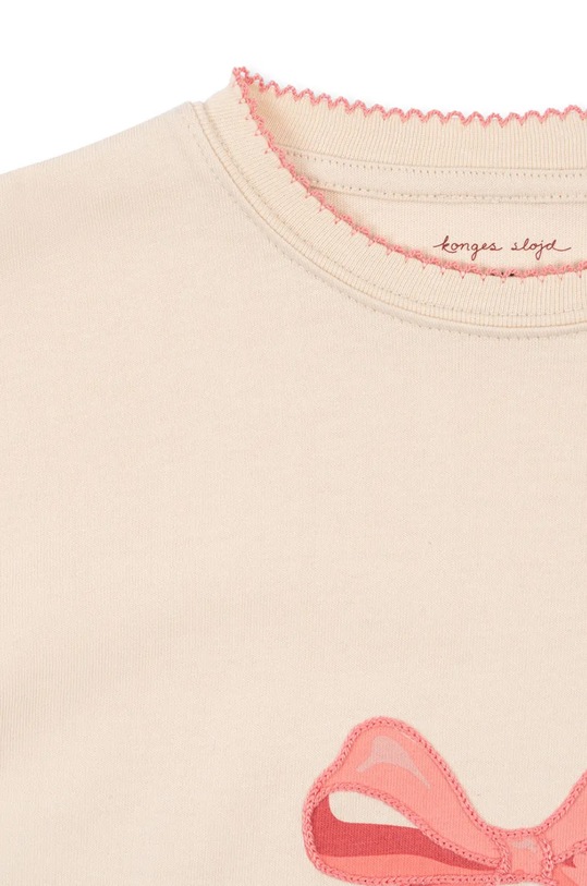 Fete Konges Sløjd longsleeve din bumbac pentru copii LIN LS TEE GOTS KS101559 bej