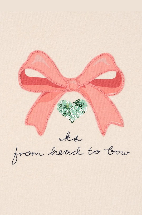 Konges Sløjd longsleeve din bumbac pentru copii LIN LS TEE GOTS bej KS101559