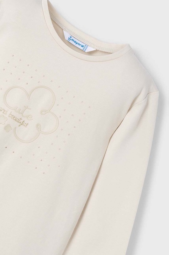 Dětské bavlněné tričko s dlouhým rukávem Mayoral 178.6E.Mini.9BYH béžová AW24