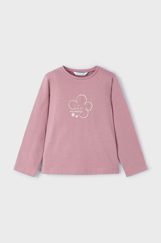 Mayoral longsleeve din bumbac pentru copii print roz 178.6E.Mini.9BYH