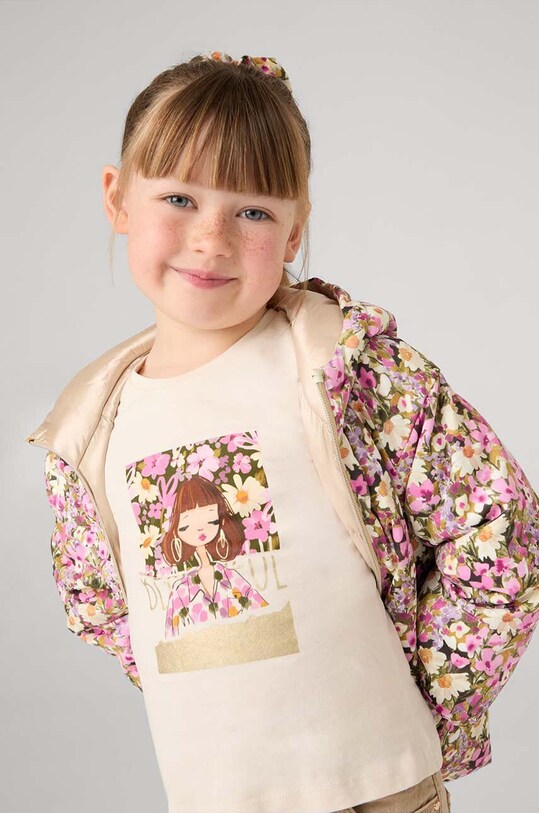 Mayoral longsleeve din bumbac pentru copii print roz 4069.6D.Mini.9BYH