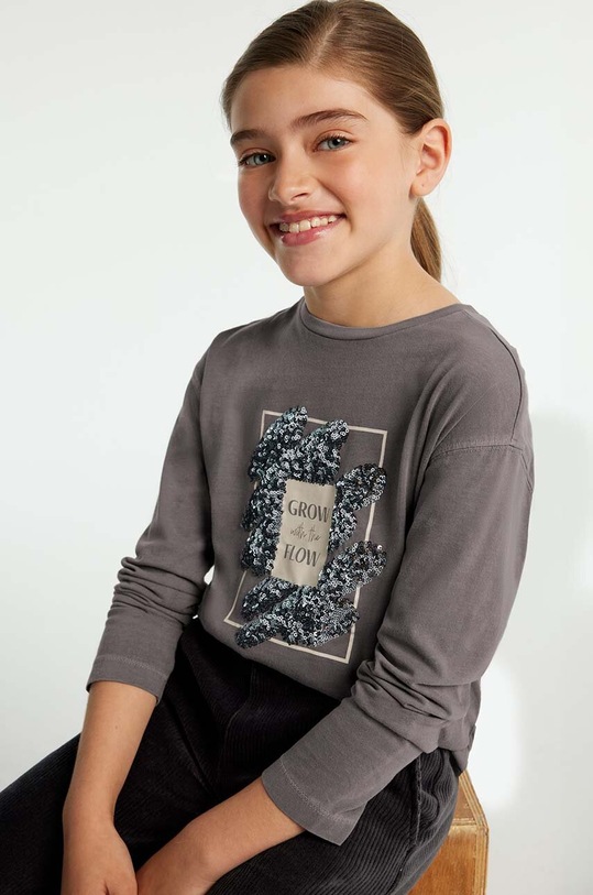 Дитячий бавовняний лонгслів Mayoral бавовна сірий 7010.8D.Junior.9BYH