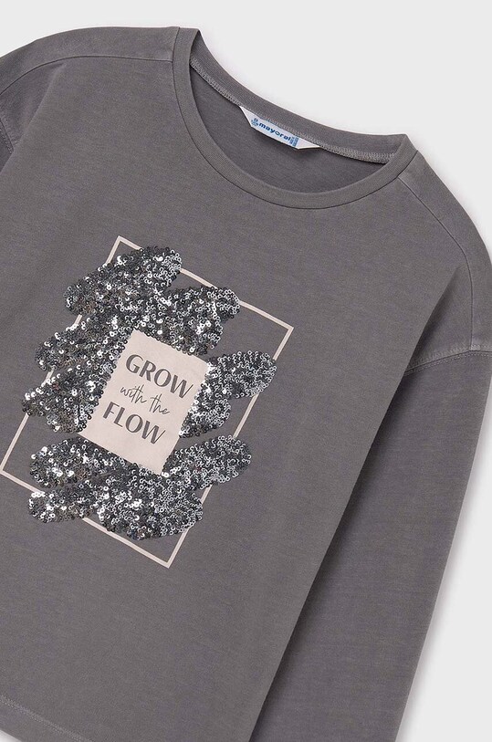 Fete Mayoral longsleeve din bumbac pentru copii 7010.8D.Junior.9BYH gri