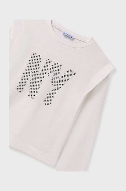 Mayoral longsleeve bawełniany dziecięcy 7012.8E.Junior.9BYH biały AW24
