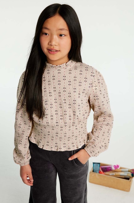 Mayoral longsleeve dziecięcy wzorzyste beżowy 7013.8E.Junior.9BYH