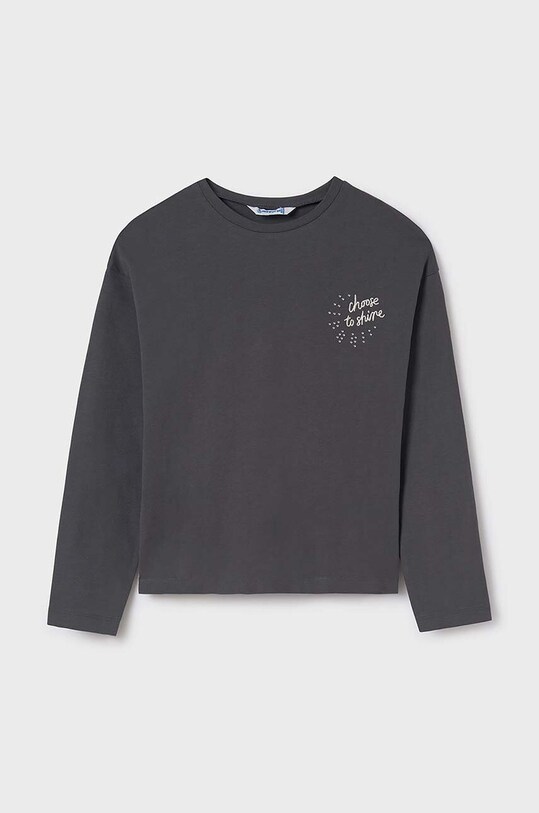 Mayoral longsleeve din bumbac pentru copii print gri 7014.8E.Junior.9BYH