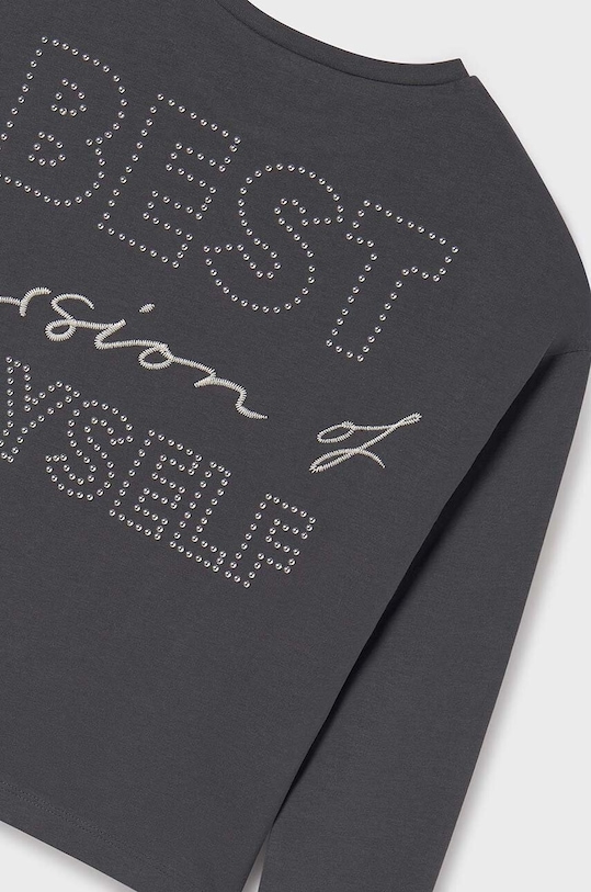 Dětské bavlněné tričko s dlouhým rukávem Mayoral 7014.8E.Junior.9BYH šedá AW24