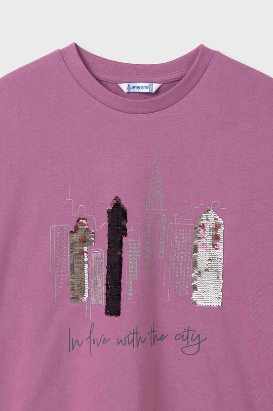 Fete Mayoral longsleeve din bumbac pentru copii 7016.8G.Junior.9BYH violet