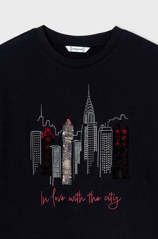 Dziewczynka Mayoral longsleeve bawełniany dziecięcy 7016.8G.Junior.9BYH czarny