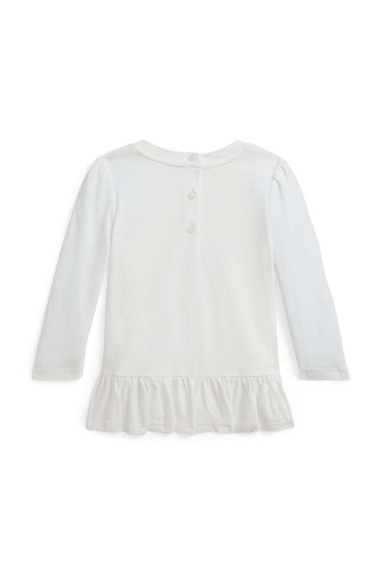 Хлопковый лонгслив для младенцев Polo Ralph Lauren 310952348001 белый AW24
