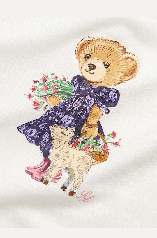 Lány Polo Ralph Lauren baba pamut hosszú ujjú 310952348001 fehér