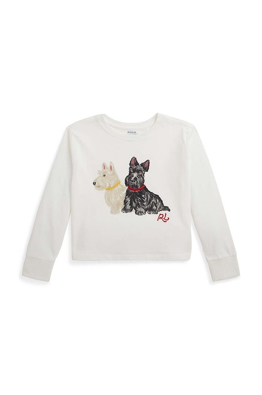 Detská bavlnená košeľa s dlhým rukávom Polo Ralph Lauren bavlna biela 312951031001