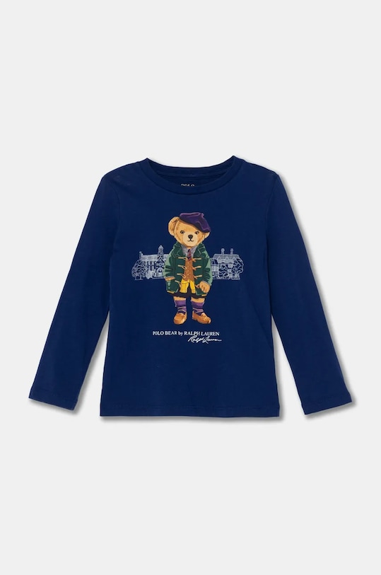 Детска блуза с дълги ръкави Polo Ralph Lauren памук син 312951081001