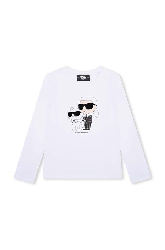 Дитячий лонгслів Karl Lagerfeld з еластаном білий Z30209.86.108