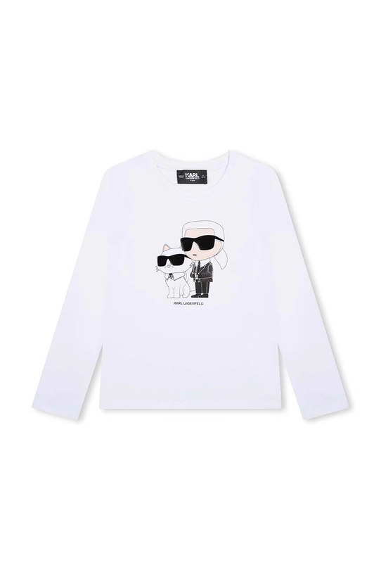 Karl Lagerfeld longsleeve dziecięcy z elastanem biały Z30209.86.108