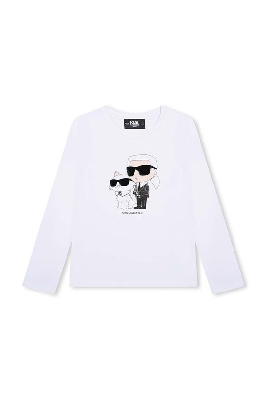 Karl Lagerfeld longsleeve dziecięcy z elastanem biały Z30209.114.150