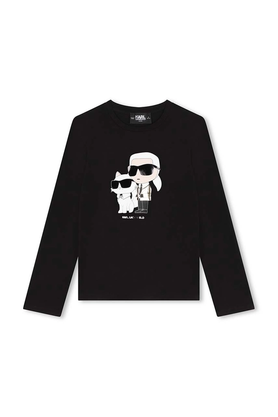 Karl Lagerfeld longsleeve dziecięcy z elastanem czarny Z30209.156.162