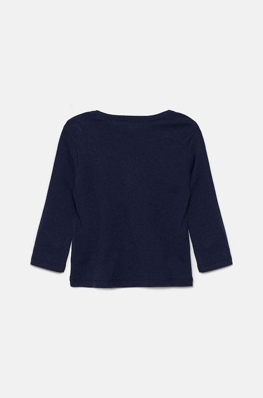 Pamučna majica dugih rukava za bebe United Colors of Benetton 3I9WA1057.W.Seasonal mornarsko plava AW24