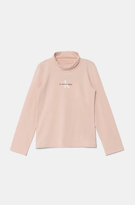 Дитячий лонгслів Calvin Klein Jeans з еластаном рожевий IG0IG02811.9BYH.