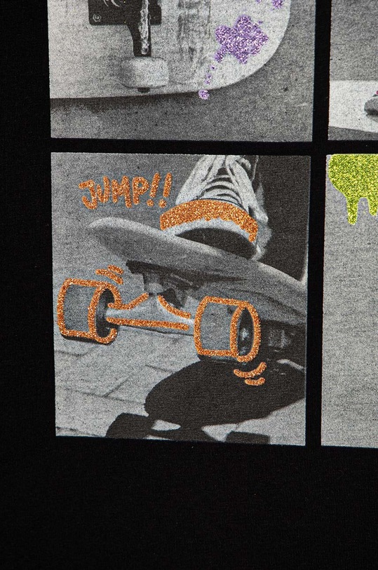 Fete United Colors of Benetton longsleeve din bumbac pentru copii 3I1XC10KI.G.Seasonal negru