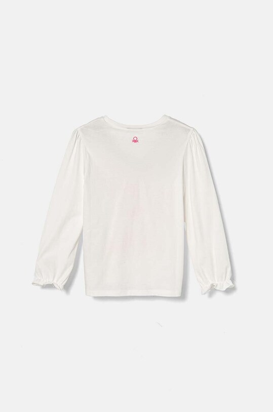 United Colors of Benetton longsleeve din bumbac pentru copii 3I1XG10FA.P.Seasonal alb AW24