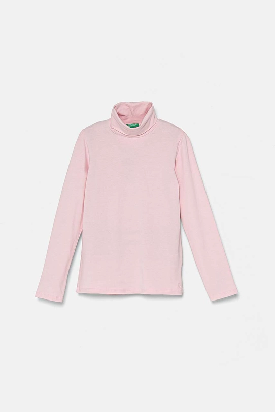 United Colors of Benetton longsleeve dziecięcy z elastanem różowy 3P4ZC202N.G.G.Seasonal